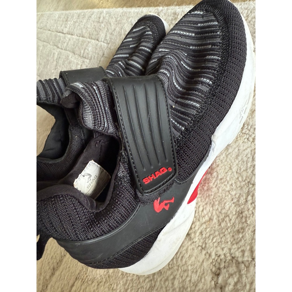 Shaq Boys Black Athletic Sneakers Hook and Loop Closure Size 5